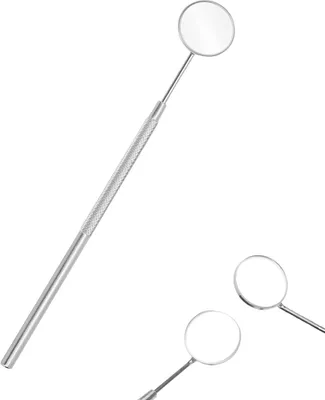 Produktbild von Zahnarzt Mundspiegel Mundzahnspiegel Inspektionsspiegel Kurvenwinkel Mundpflege Mundkontrolle Verlängerungswerkzeug Auch für Wimpernverlängerungen geeignet. (Silber)