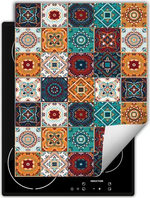 Produktbild von DarHaus Herdabdeckplatte Einteilig Küche Abdeckplatte für Glaskeramikfeld Abdeckung Induktionskochfeld Aufrollbare Matte 40x52 cm, bunt - Mosaik