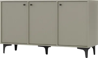 Produktbild von Masseno Kommode TORINO 125 cm Sideboard mit 3 Türen für Wohnzimmer Schlafzimmer Modern 125x41x72 cm Hellgrün / Hellgrün