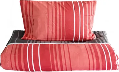 Produktbild von 2 teilige Bettwäsche-Set 155x220 cm mit Kissenbezug 80x80 cm mit Reißverschluss aus Mikrofaser Rot