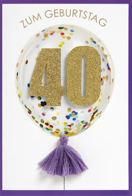 Produktbild von 40 Geburtstag Glückwunschkarte im Format 115x17cm mit Umschlag