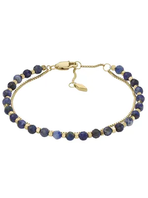 Produktbild von Fossil JF04540710 Damen Armband Edelstahl Gold Blau 19 cm
