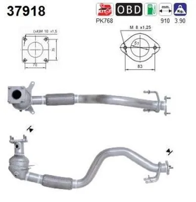 Produktbild von AS Katalysator Kat für VW Golf V Schrägheck (1K1) 37918