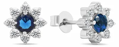 Immagine prodotto di Orecchini in argento con fiori di zirconia cubica EA577WB