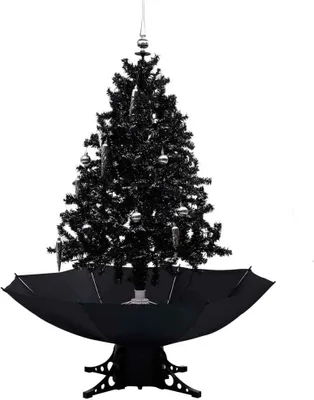 Produktbild von Schneiender Weihnachtsbaum mit Schirmfuß Schwarz 140 cm PVC