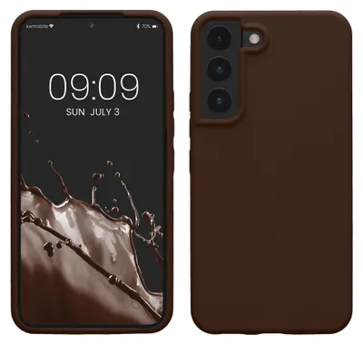 Produktbild von kwmobile Handyhülle für Samsung Galaxy S22 Hülle - Case Silikon - Kabelloses Laden - Schutzhülle Cover in Chocolate