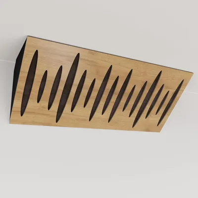 Obrázek produktu pro Balení po 2 kusech – Úzká akustická rohová basová past s sametovým potahem | 23 x 50 x 10 cm | Odraz – zvuková izolace | [PULSE (Horizont) – dub | hnědá]