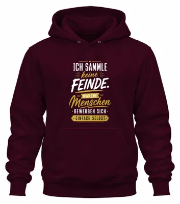 Imagen del producto de Sudadera con capucha "No hago amigos, solo hago declaraciones", color burdeos, talla XL