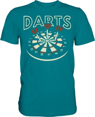 Produktbild von Vintage Darts Dartscheibe Sport Dartpfeile T-Shirt – Diva Blue / L