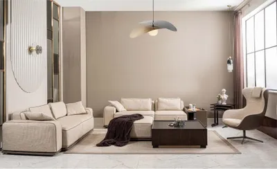 Produktbild von Couchgarnitur Dreisitzer Sofa Stoffsofa Beige Polstersofas Sessel Set
