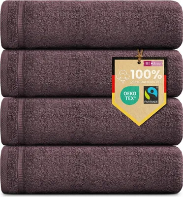 Produktbild von 4er Set Gästehandtücher Plain bordeaux-rot 30x50 : Bordeaux-Rot : 30x50
