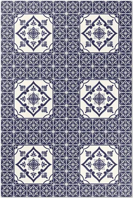 Produktbild von Dekorative Fliesen im portugiesischen Stil – Vinyl Fußmatte – 60x90 cm – Rutschfest, Pflegeleicht & Langlebig