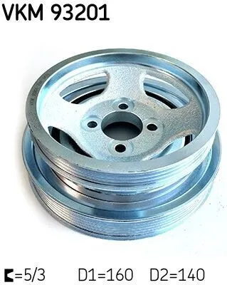 Produktbild von SKF VKM 93201 Riemenscheibe Kurbelwelle für FIAT PUNTO (188) 4-Rippen 6-Rippen