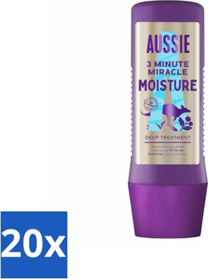 Productafbeelding van Aussie - Haarmasker - 3 Minuten Wonderhydratatie - Intensief - Veganistische verzorging - 225 ml - Voordeelverpakking - 20 stuks