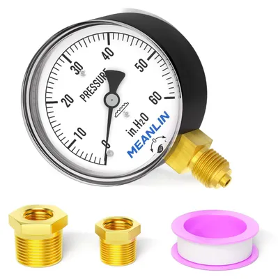 Produktbild von Solidchoice - Manometer für Überdruckmessung, 0-60 Zoll Wassersäule, mit Membrankapsel