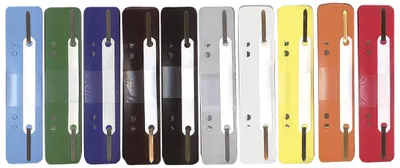 Produktbild von Q-Connect® 2102502011 Heftstreifen Kunststoff, kurz - Deckleiste aus Kunststoff, sortiert, 250 Stück (10 Bündel mit 25 Stück)