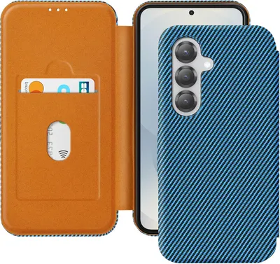 Obrázok produktu pre Avizar, puzdro pre Samsung S25 z uhlíkových vlákien s ochranou proti RFID, modré