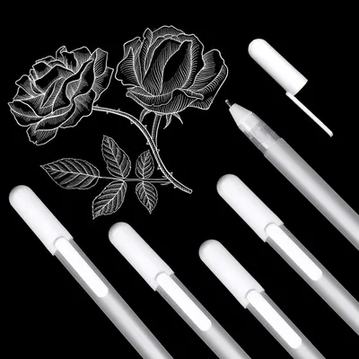 Obrázok produktu pre Biele gélové perá, zvýrazňovače: 0,8 mm gélové pero v bielej farbe na zvýrazňovanie kresieb, biele gélové pero Artist Fineliner vhodné do škôl, príslušenstvo pre umelecký dizajn, biela farba