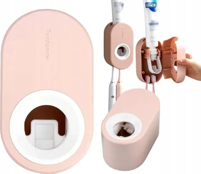 Produktbild von Zahnbürstenhalter - Automatischer Zahnpastaspender - Innovatives Design - Hygienische Aufbewahrung - Familienfreundlich - Wasserdicht - Einfache Monta