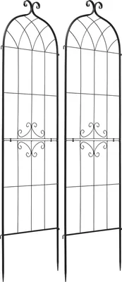 Produktbild von SucceBuy Rankgitter 2er-Set, 180 x 52,5 cm, Metall Rankhilfe mit Pulverbeschichtung & Verriegelung, Kletterhilfe für Garten, Spalier für Blumen, Gemüse & Rosen