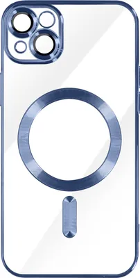 Produktbild von Avizar, MagSafe Silikonhülle mit Kameraschutz und Chromumrandung für Apple iPhone 13, Hellblau