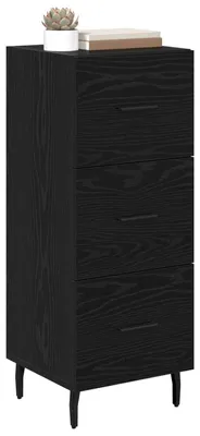 Image de vidaXL Sideboard noir imitation chêne 34 x 34,5 x 90 cm Matériau dérivé du bois