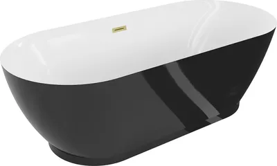 Obrázok produktu pre Mexen Roxy voľne stojaca vaňa 180 x 85 cm, biela/čierna, zlatý prepad - 51201808575-55