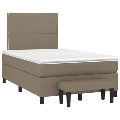 Productafbeelding van vidaXL Boxspringbed met matras, taupekleurig, 120x190 cm, met stoffen bekleding