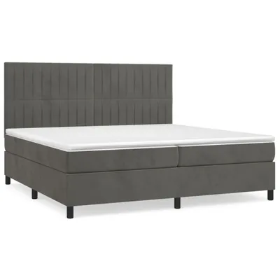 Productafbeelding van vidaXL Boxspringbed met matras, donkergrijs, 200x200 cm, fluweel