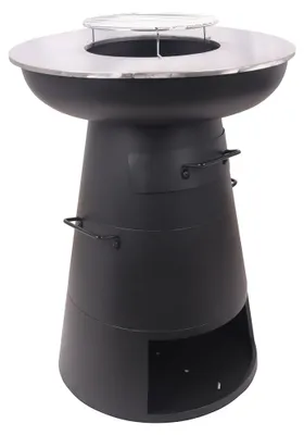 Produktbild von Plancha-Grill MARIS - Edelstahl Silber 83x58x58,5cm | Feuerschale Grill Feuerplatten-Grill Holzkohlegrill