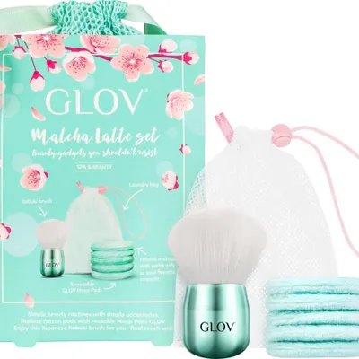 Image de Coton-tiges et brosse Matcha Latte - Kit de soins doux pour la peau