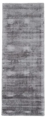 Produktbild von Viskoseteppich AVA Läufer Hellgrau 80x400 cm | Moderner Teppich für Wohn- und Schlafzimmer