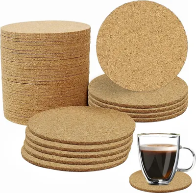 Produktbild von Korkuntersetzer - Glasuntersetzer - 50 Stück - Rund - Kork - 10 cm