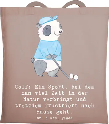 Produktbild von Mr. & Mrs. Panda Jutebeutel Golf Erlebnis - Braun Pastell - Geschenk, Präzision, Sportler, Einkaufstasche, Tote Bag, Geschenke, Humor, Laptoptasche, Shopping Tasche