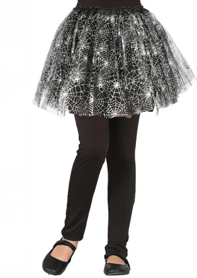 Produktbild von Spinnennetz Tutu silber für Mädchen 30cm - Einheitsgröße