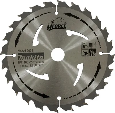 Produktbild von Makita A-89632 M-Force HM Sägeblatt 165 mm mit 24 Zähnen