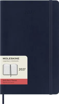 Produktbild von Moleskine 12 Monate Tageskalender 2027, Large/A5, 1 Tag = 1 Seite, Weicher Einband, Saphir