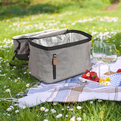 Produktbild von Graue Lunchtasche mit Reißverschluss, 26,7 x 27,9 x 17,8 cm