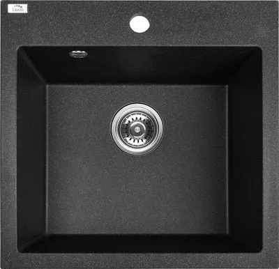 Produktbild von Design Granitspüle 1 Becken Schwarz 490x490x215 mm