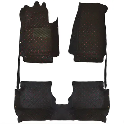 Imagen del producto de Alfombrillas para coche – Para vehículos de turismo de 5 plazas (2019 hasta la actualidad) – Accesorios para el interior – Alfombrillas de cuero sintético (PU) – Color y rojo – 127 cm x 63,5 cm