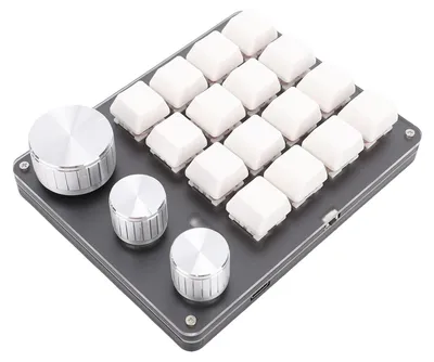 Obrázek produktu pro Vlastní klávesnice Makro Pad Programovatelná 16 klávesová drátová malá mechanická herní klávesnice pro kopírování vkládání PS grafiky bílá