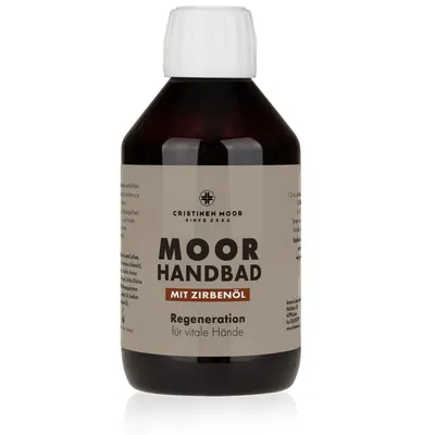 Produktbild von Cristinen Moor Moor Handbad mit dem Öl der Zirbe und Natursole - Konzentrat Naturmoor, Arnika und Brennesselextrakt, 250 ml