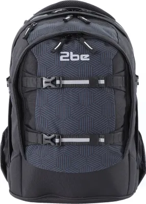 Produktbild von 2Be Schulrucksack mit reflektierenden Elementen anthrazit-schwarz One Size