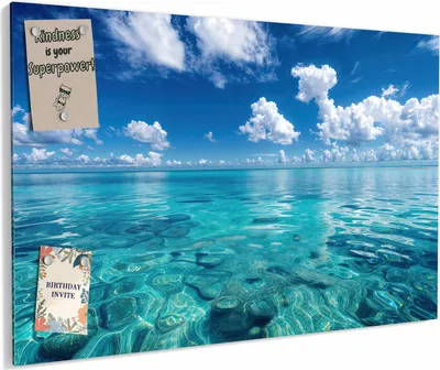 Produktbild von Magnettafel 60 x 40 cm „Meereshorizont“ – Magnetwand aus Metall, beschreibbar mit Whiteboard-Marker – Memoboard für Küche & Büro
