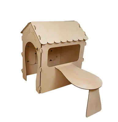 Immagine prodotto di Casetta per bambini in legno con lavagna e tavolo
