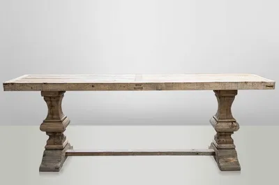 Produktbild von Casa Padrino Massivholz Konsole Eiche 220 x 46 cm - Massiver Konsolentisch Rustikal