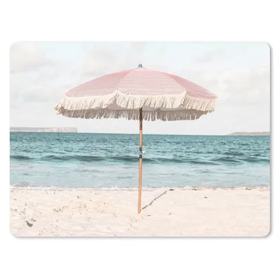 Produktbild von MuchoWow® Mauspad Mousepad Sonnenschirm - Strand - Meer - Wolken 23x19 cm - Mousepads - Maus Mat - Pad - Mausunterlage - Schreibtischunterlage - Mauspad