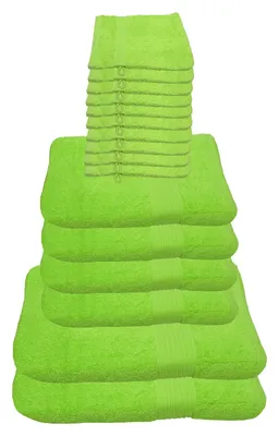 Produktbild von Julie Julsen Handtuch Set Apfelgrün,Set:16 tlg. 2 Bade- 4 Handtücher 10 Waschhandschuhe