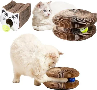 Produktbild von Faltbarer Kratzbaum für Katzen – interaktiv mit Spielzeugbällen – ideal als Indoor-Spielzeug für Katzen und Kätzchen