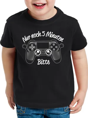 Produktbild von BaumwolleCloud Nur noch 5 Minuten Kinder T-Shirt fünf ps pro controller gamer gamepad